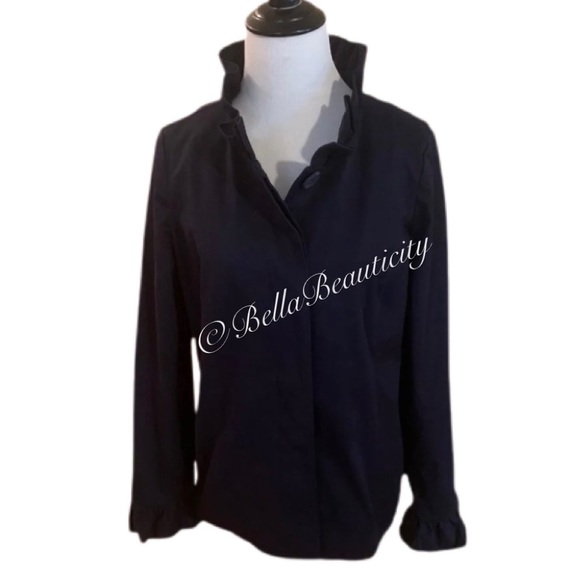 Crown & Ivy Navy Blue Button down Jacket Small - Picture 1 of 2